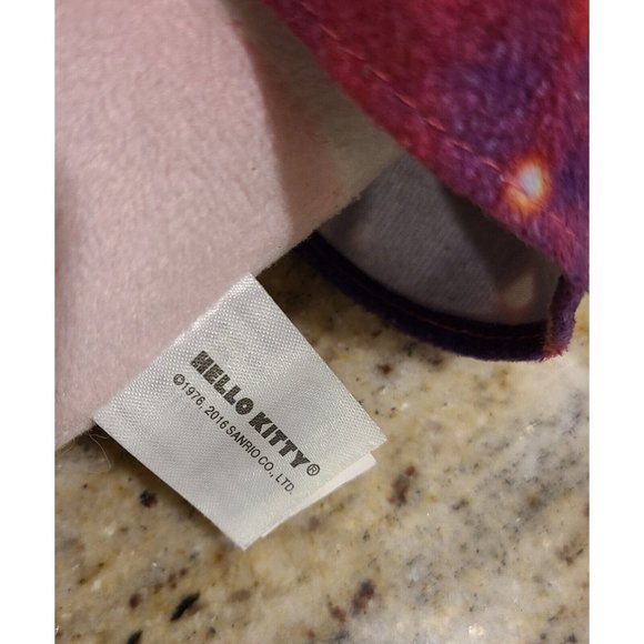 Hello Kitty Fiesta Galaxy Space & Plush Head White Back Pack. Pink White Gold - Picture 10 of 12